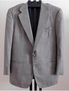 Ermenegildo Zegna 100% Wool Blazer Jacket Size 48R Light Plaid Sport Coat